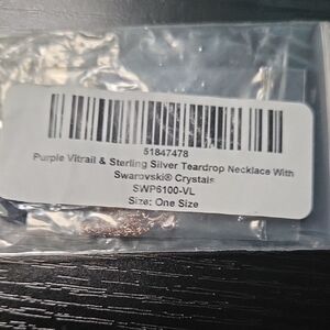 New Swarovski Purple Vitrail Teardrop Necklace